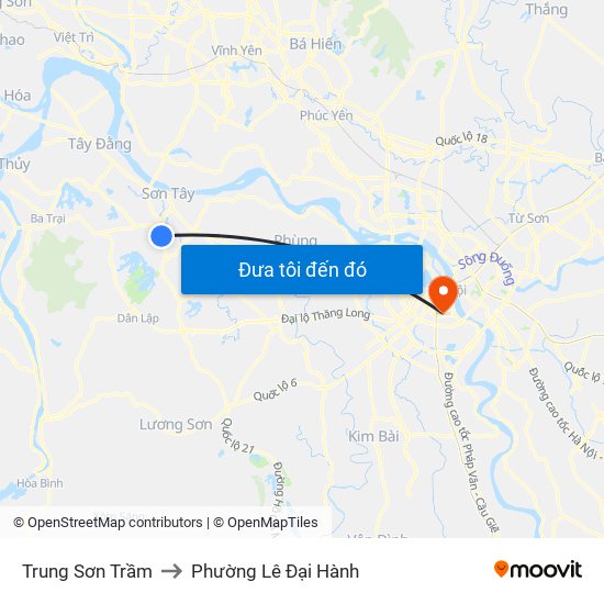 Trung Sơn Trầm to Phường Lê Đại Hành map