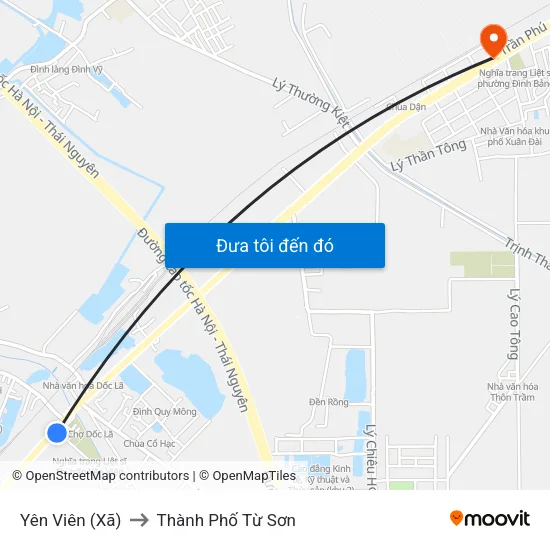 Yên Viên (Xã) to Thành Phố Từ Sơn map