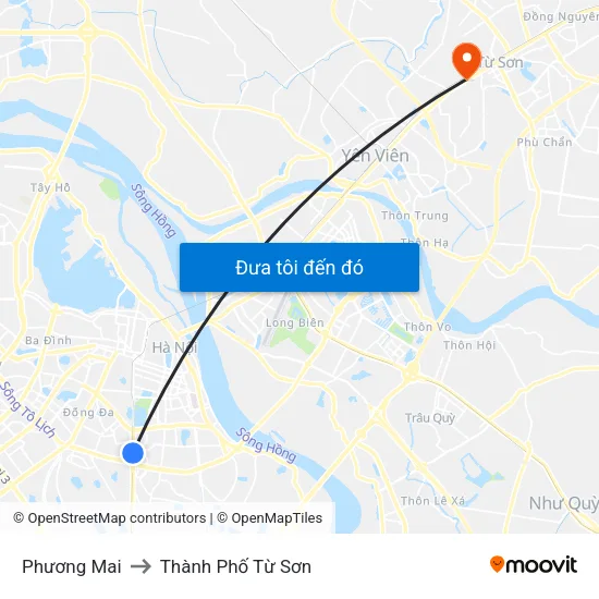 Phương Mai to Thành Phố Từ Sơn map