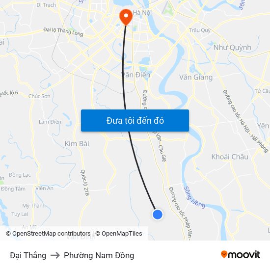 Đại Thắng to Phường Nam Đồng map