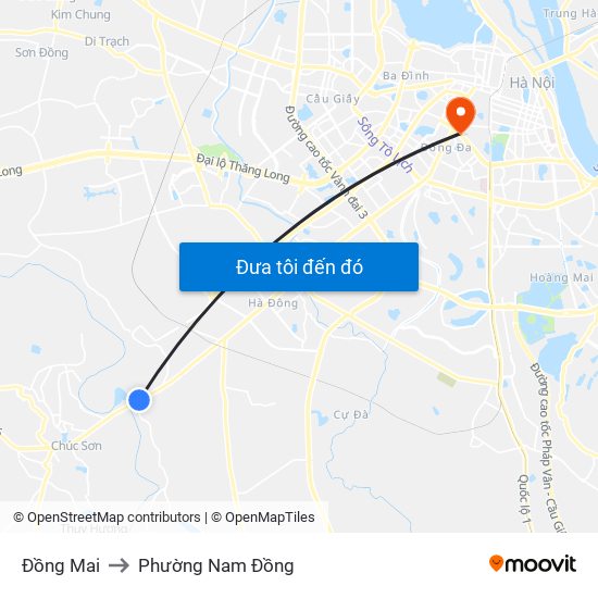 Đồng Mai to Phường Nam Đồng map