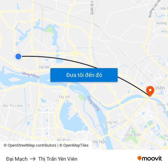 Đại Mạch to Thị Trấn Yên Viên map