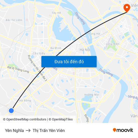 Yên Nghĩa to Thị Trấn Yên Viên map