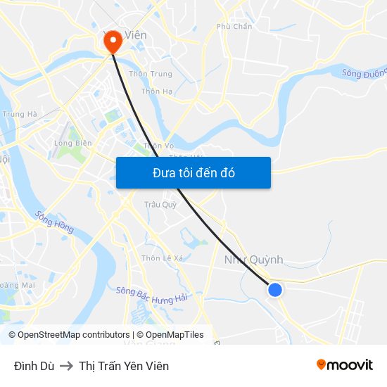 Đình Dù to Thị Trấn Yên Viên map