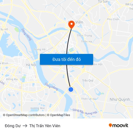 Đông Dư to Thị Trấn Yên Viên map