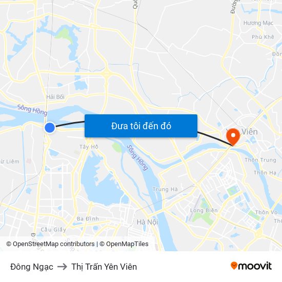 Đông Ngạc to Thị Trấn Yên Viên map