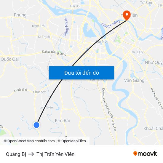 Quảng Bị to Thị Trấn Yên Viên map