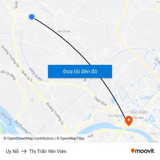 Uy Nỗ to Thị Trấn Yên Viên map