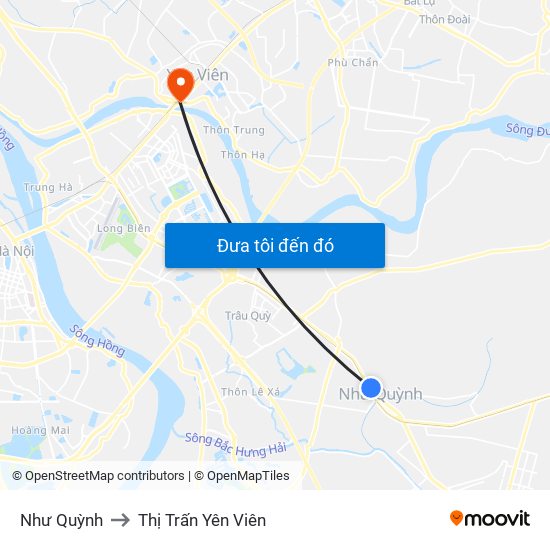 Như Quỳnh to Thị Trấn Yên Viên map