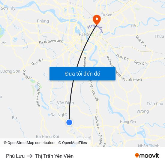 Phù Lưu to Thị Trấn Yên Viên map