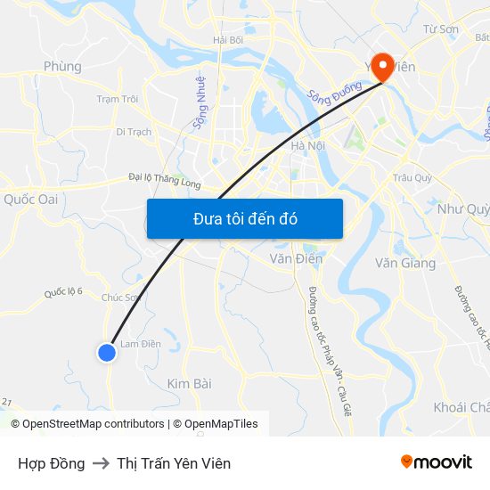 Hợp Đồng to Thị Trấn Yên Viên map