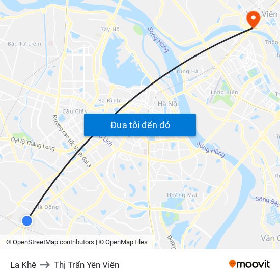 La Khê to Thị Trấn Yên Viên map
