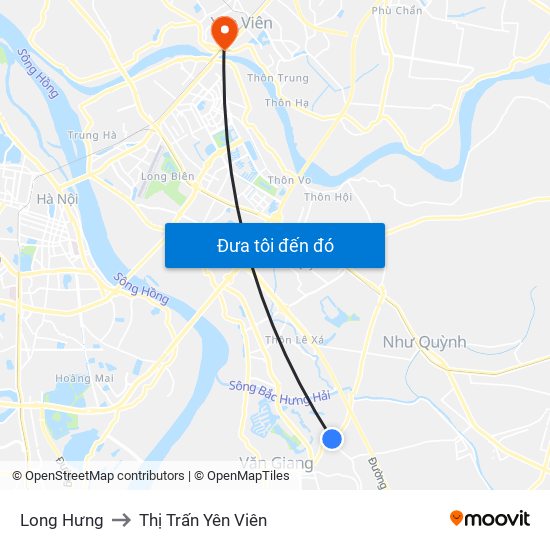 Long Hưng to Thị Trấn Yên Viên map