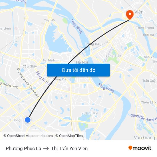 Phường Phúc La to Thị Trấn Yên Viên map