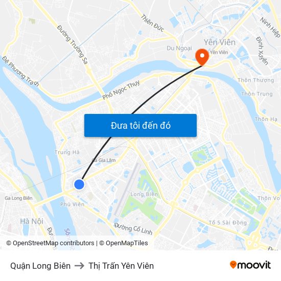 Quận Long Biên to Thị Trấn Yên Viên map