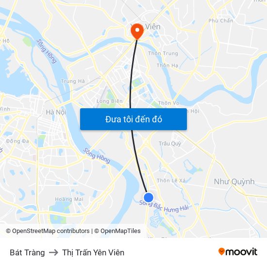 Bát Tràng to Thị Trấn Yên Viên map