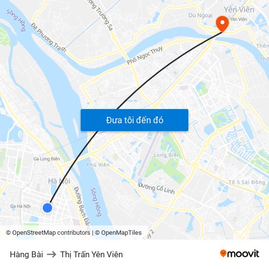 Hàng Bài to Thị Trấn Yên Viên map