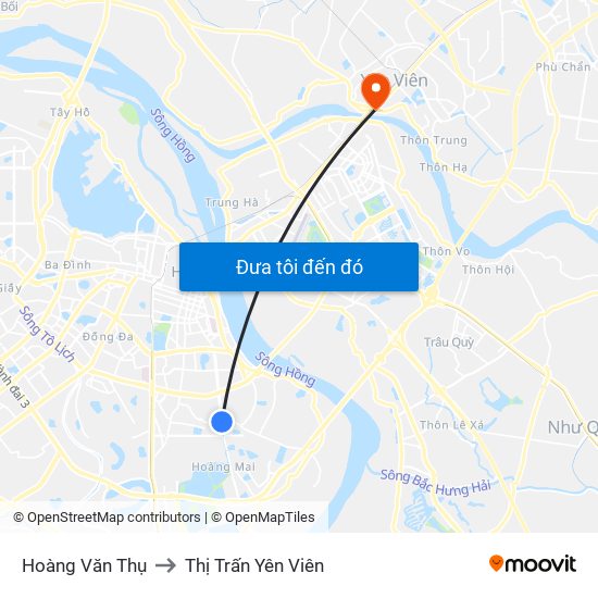 Hoàng Văn Thụ to Thị Trấn Yên Viên map
