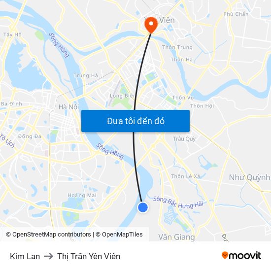 Kim Lan to Thị Trấn Yên Viên map