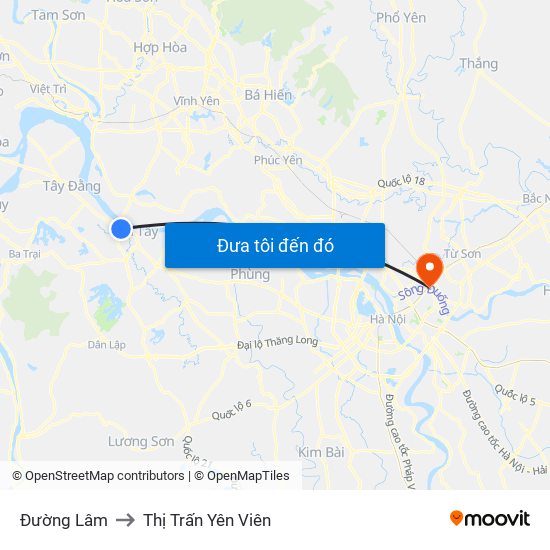 Đường Lâm to Thị Trấn Yên Viên map