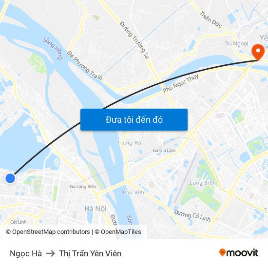 Ngọc Hà to Thị Trấn Yên Viên map