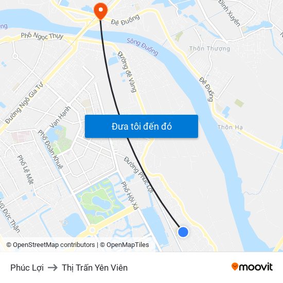 Phúc Lợi to Thị Trấn Yên Viên map