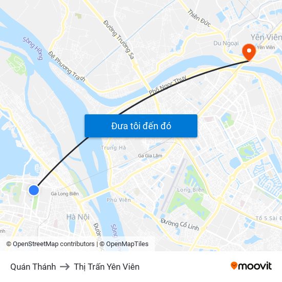 Quán Thánh to Thị Trấn Yên Viên map