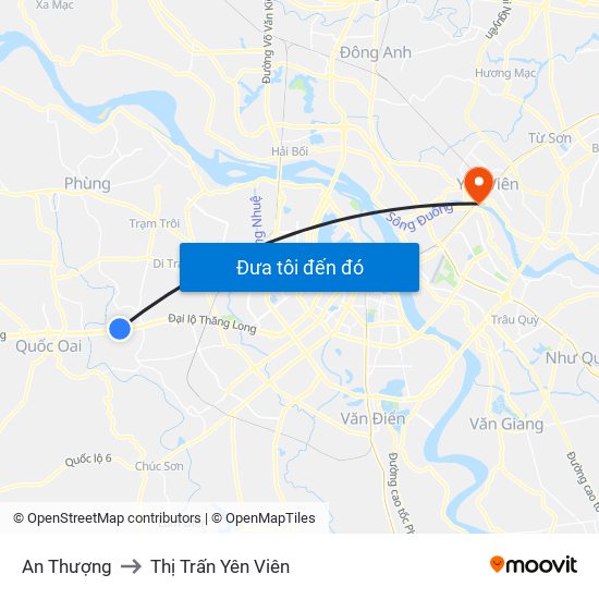 An Thượng to Thị Trấn Yên Viên map