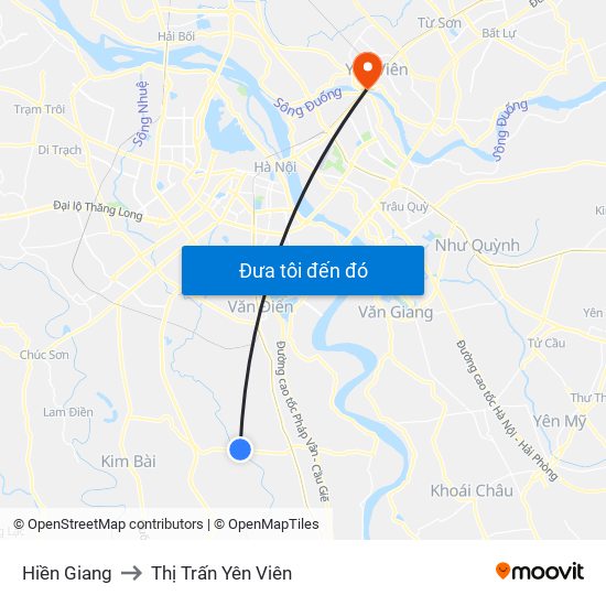 Hiền Giang to Thị Trấn Yên Viên map