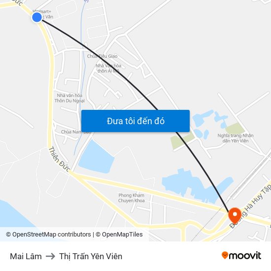 Mai Lâm to Thị Trấn Yên Viên map