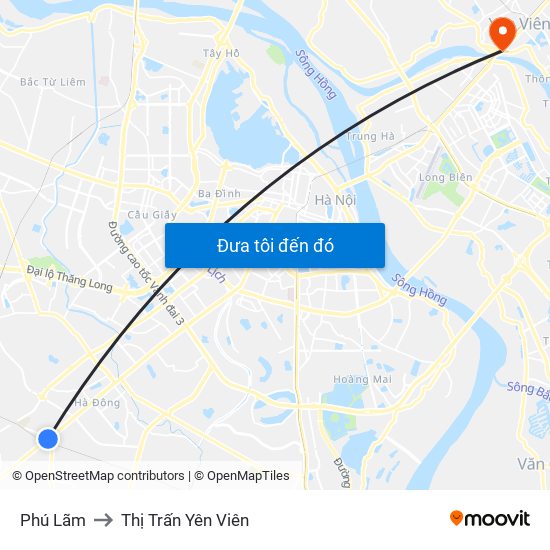 Phú Lãm to Thị Trấn Yên Viên map
