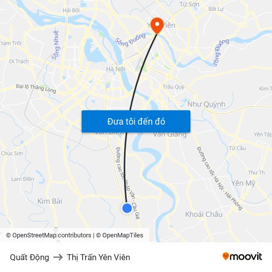 Quất Động to Thị Trấn Yên Viên map