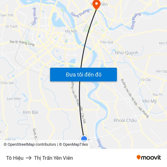 Tô Hiệu to Thị Trấn Yên Viên map