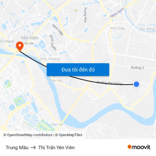 Trung Mầu to Thị Trấn Yên Viên map