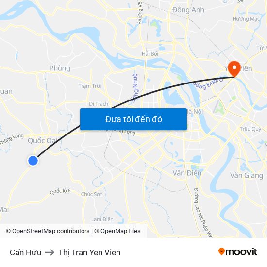 Cấn Hữu to Thị Trấn Yên Viên map