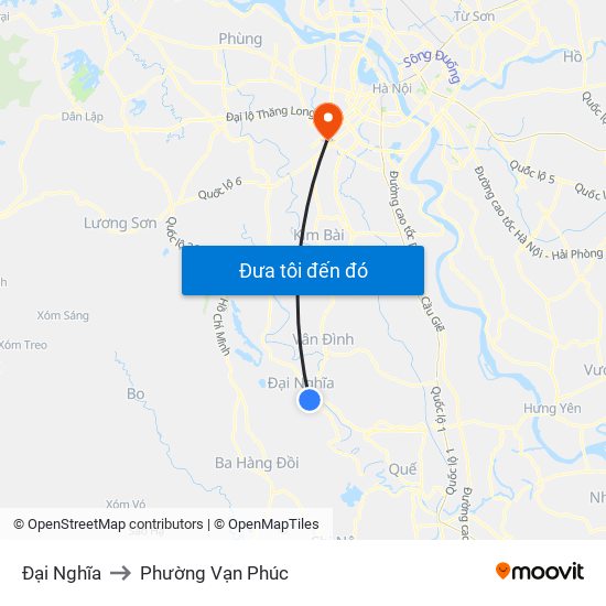 Đại Nghĩa to Phường Vạn Phúc map