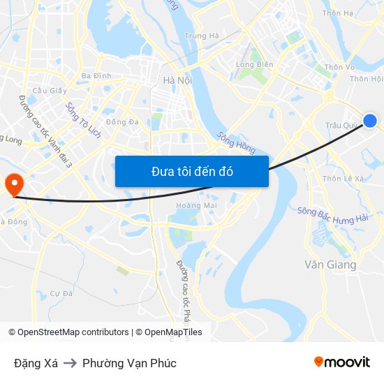 Đặng Xá to Phường Vạn Phúc map