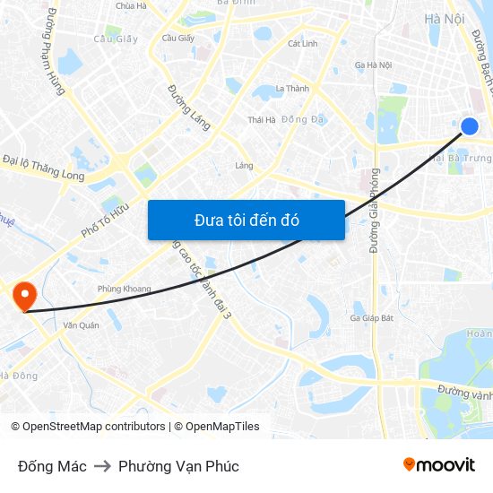 Đống Mác to Phường Vạn Phúc map