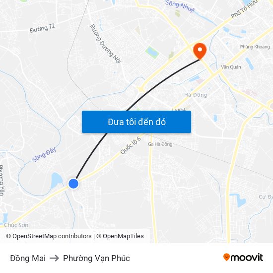 Đồng Mai to Phường Vạn Phúc map