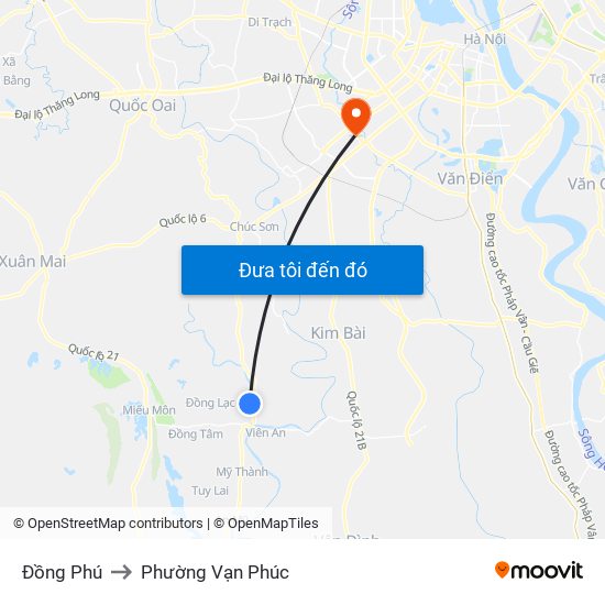 Đồng Phú to Phường Vạn Phúc map