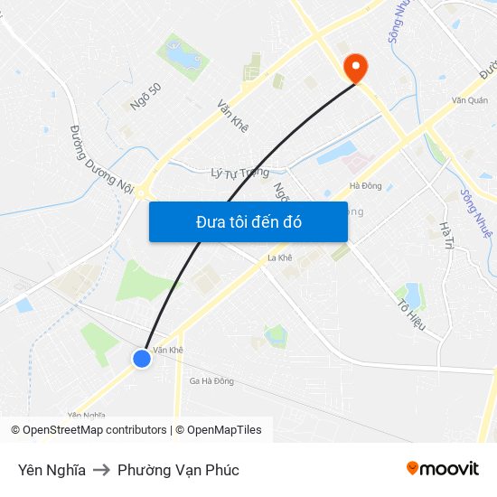 Yên Nghĩa to Phường Vạn Phúc map