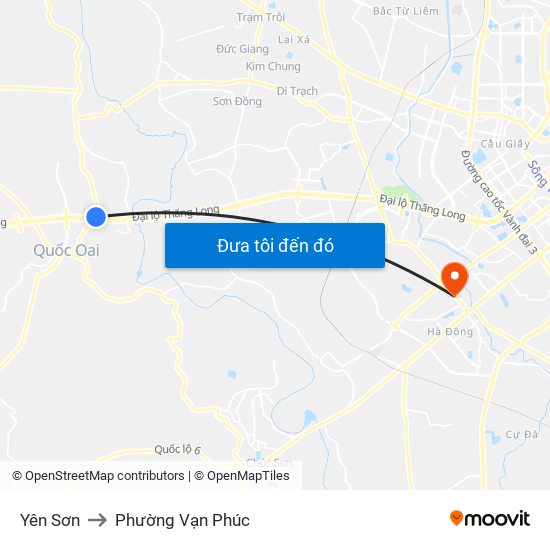 Yên Sơn to Phường Vạn Phúc map