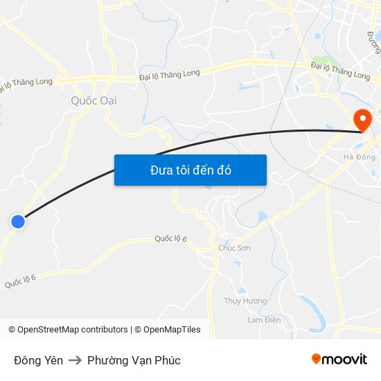 Đông Yên to Phường Vạn Phúc map