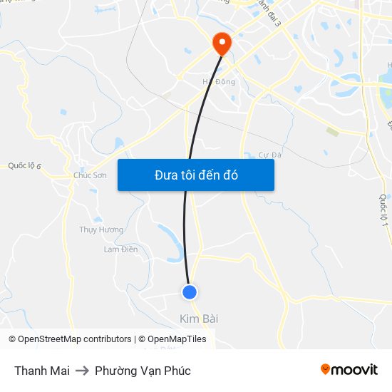 Thanh Mai to Phường Vạn Phúc map