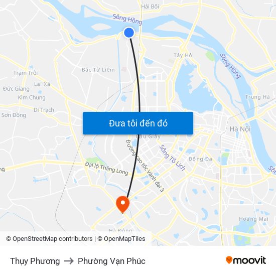 Thụy Phương to Phường Vạn Phúc map