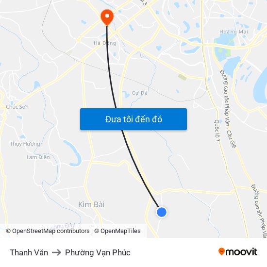 Thanh Văn to Phường Vạn Phúc map