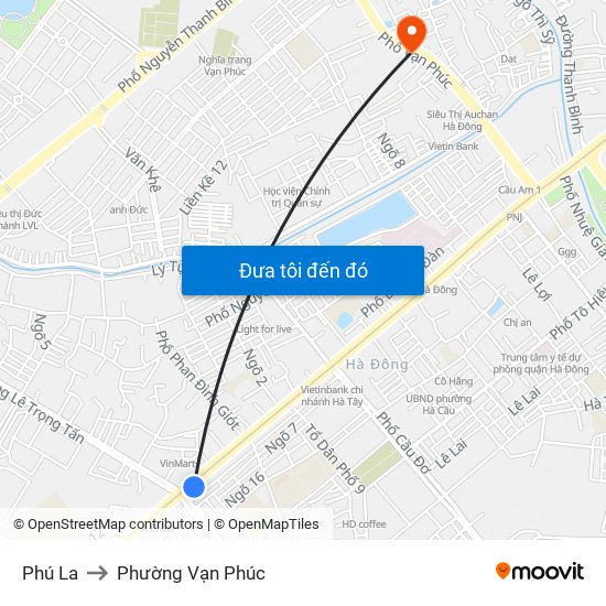 Phú La to Phường Vạn Phúc map