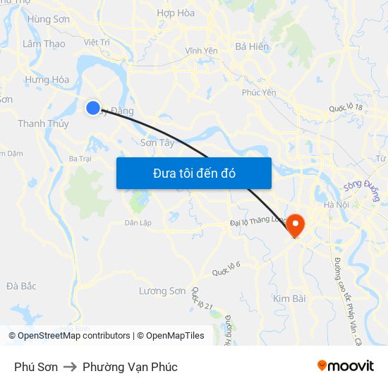 Phú Sơn to Phường Vạn Phúc map