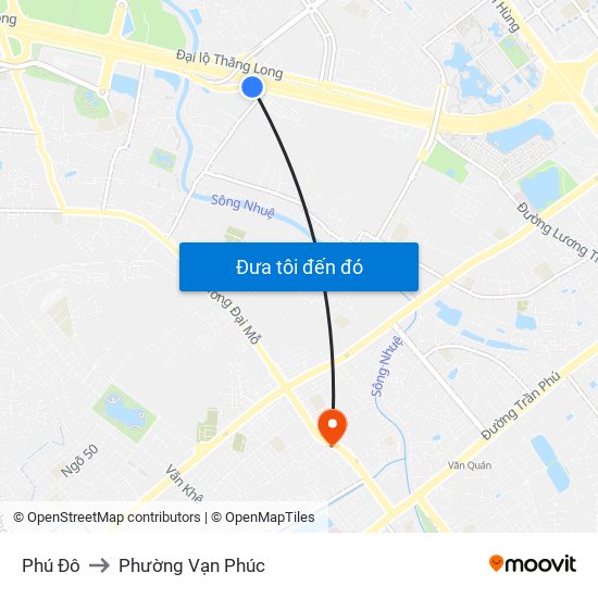 Phú Đô to Phường Vạn Phúc map