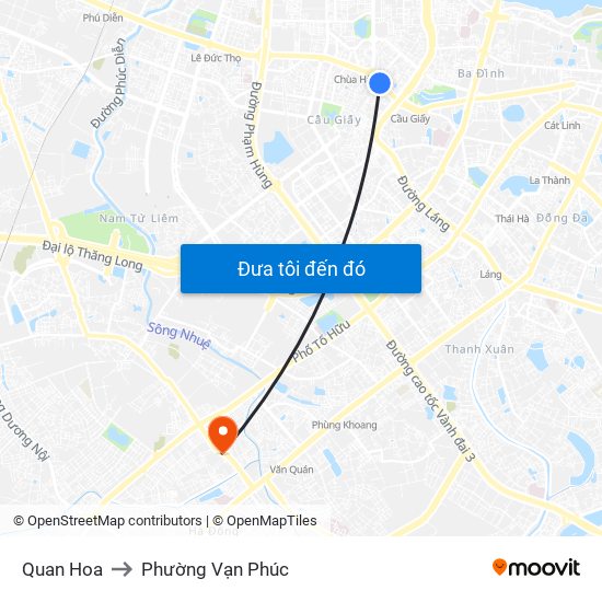 Quan Hoa to Phường Vạn Phúc map